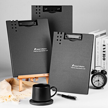 三木（SUNWOOD）名匠系列 A4竖式发泡板夹加厚文件夹/资料册/会议报告夹/试卷资料收纳 黑色 MC66