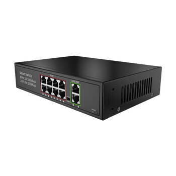 keepLINK KP-9000-1010GB标准POE交换机8口百兆poe下联口+2千兆上联口内置电源120W
