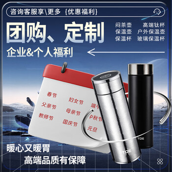 TDE纯钛保温杯智能温显双层焖泡茶水杯独立茶仓480ml定制礼物