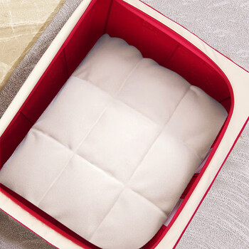 安巢 折叠衣物收纳箱 红色布艺抽屉收纳盒牛津布家用 55L AJ255