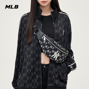MLB包包男女老花斜挎包胸包运动腰包腋下包旅行包3AHSM014N-50BKS-F