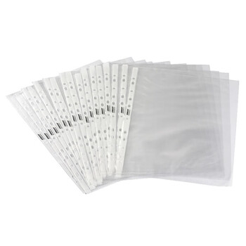 金得利 100个装11孔活页袋a4通用打孔文件袋透明资料活页替芯插页袋子适用2/3/4孔型文件夹EH303A-4.5