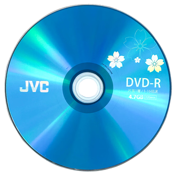 JVC/杰伟世 DVD-R 蓝樱办公系列16速4.7G光盘/刻录光盘空白光盘刻录碟片/光碟 桶装50片