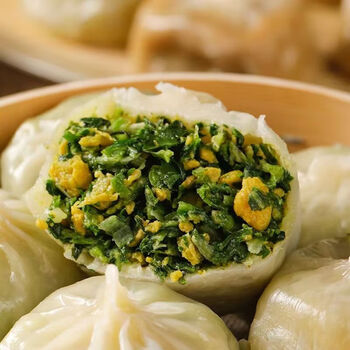 荠菜鸡蛋韭菜三鲜小笼包早餐半成品速食 荠菜 韭菜 粉条共3斤 包子