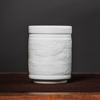 金镶玉景德镇茶叶罐 黄守良手作便携家用茶罐密封罐储存罐 清明上河图