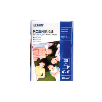 爱普生（EPSON） S450388  RC亚光照片纸 6英寸/4R/20张 证件照/生活照//照片墙/手账/小报打印
