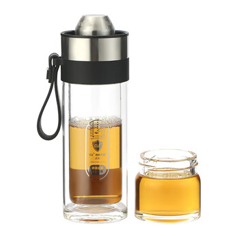 富光（FUGUANG）茶水分离玻璃杯抗菌泡茶师双层玻璃杯礼品杯G2226-SH-260颜色随机