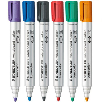 施德楼（STAEDTLER）可擦白板笔 2mm防干型彩色记号笔 办公用品会议笔-蓝色351-3