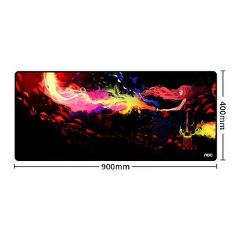 AOC 全属性系列 电竞游戏鼠标垫超大号 900*400*4mm加厚锁边办公键盘电脑书桌垫 黑色 M190 绘梦