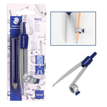 施德楼(STAEDTLER)圆规 夹笔款小学初中高中生考试作图工具 金属工程制图绘图文具套装开学必备用品吊卡装55055BK 施德楼(STAEDTLER)圆规 夹笔款小学初中高中生考试作图工具 金属工程制图绘图文具套装开学必备用品吊卡装55055BK