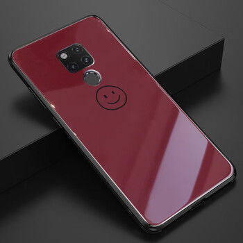 华为mate20pro手机壳女mate20玻璃壳mt20全包软边meta20por笑脸简约