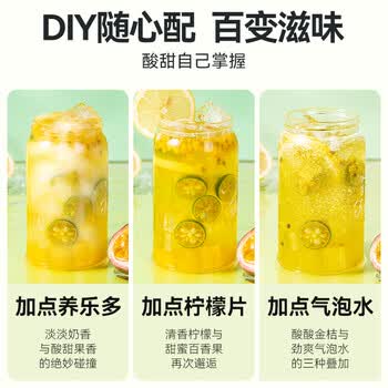 贡苑冻干青金桔柠檬片百香果茶组合140g冷泡水果茶搭菊花加赠220g冰糖