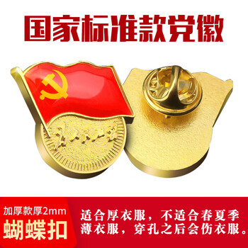 易利丰（elifo）【不褪色】镀金标准款新党员徽章 最新版2024党徽胸章磁吸强磁双面大磁扣 厚度2mm 10个装