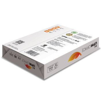 UPM黄奥友 80g A4打印纸 复印纸 加厚款 500张/包 5包/箱（2500张）