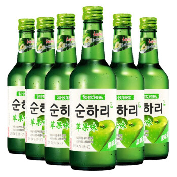 韩国进口 乐天 （Lotte）初饮初乐 苹果味配制酒 烧酒 果味酒 组合装 360ml*6瓶