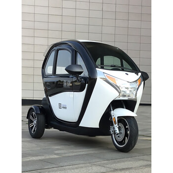 憨果熊优米电动车环步电动车全封闭式三轮车成人代步篷车接送孩子锂