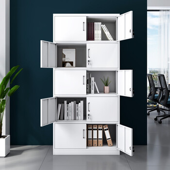 妍苒文件柜铁皮柜档案办公资料柜子钢制储物柜分体五节文件柜员工柜