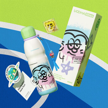 UOOHA满分能量运动水杯 陶瓷内胆 保温杯 大容量 双饮吸管杯子