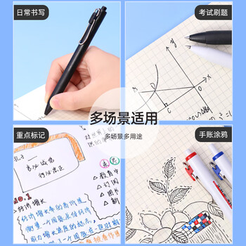 uni三菱小浓芯宝蓝色中性笔高颜值0.38mm签字笔财务办公学生水笔套装 UMN-S-38 5支