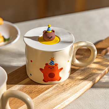 摩登主妇马克杯带盖陶瓷杯子水杯早餐杯情侣咖啡杯茶杯圣诞生日礼物