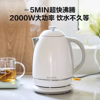 北鼎（Buydeem）电热水壶便携式家用便携式烧水壶全自动一体炫彩304不锈钢调温高颜值热水壶热电水壶 K640C雪地白