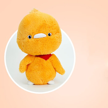 卡通小鸡彩虹毛绒公仔女孩睡觉玩偶动漫可爱超萌娃娃宝宝玩具小橙现货