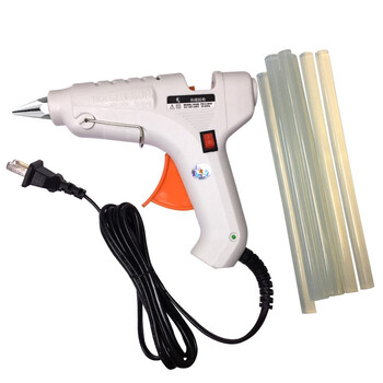 索厉 热熔胶枪大号10-80W胶棒用11MM 适用电脑组装/工艺维修/手工制作，带开关/标配10根胶棒/SL-RQ80(白色)