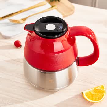WORLD KITCHEN 康宁温显焖茶壶1500ml红 1.5L 316不锈钢 WK-WXMCH/KZ/JY/RD