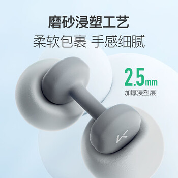 Keep哑铃男士健身家用彩色浸塑环保手铃亚铃肌肉训练墨灰色5kg*2