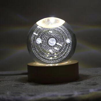 麋鹿角森内雕水晶球发光小夜灯生日礼物送男女孩朋友情侣高颜值闺蜜