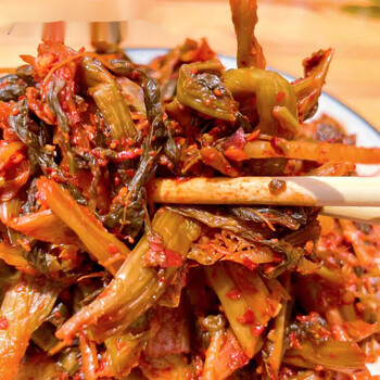 慈杏林云南酸腌菜傣族腊腌菜酸撇菜根酸菜腌青菜农家咸菜下饭菜傣味腊