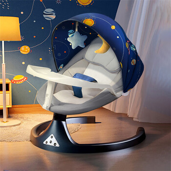 烈焰儿童02岁电动摇摇椅婴儿新生儿摇摇床哄娃必备神器安抚椅初星空蓝