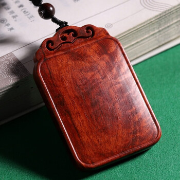 无事牌吊坠挂件印度小叶紫檀木手把件男士随身把玩文玩46牌 如意无事