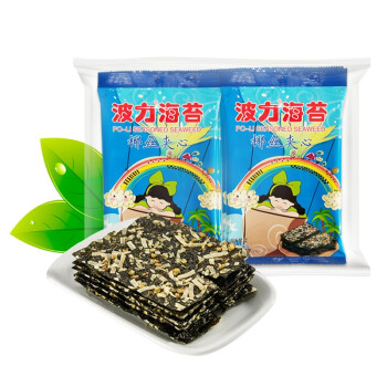 波力夹心海苔 休闲零食 紫菜脆片 椰丝夹心脆48克（12克*4包）儿童零食