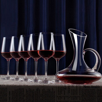 红酒杯套装水晶玻璃红酒醒酒器大号高脚杯家用葡萄酒杯酒具水晶430ml6