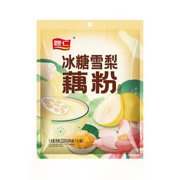 智仁 冰糖雪梨藕粉 清甜爽口莲藕粉冲饮速食营养早餐代餐独立袋装210g