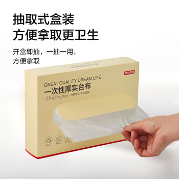 京东京造 一次性桌布 长方形大号加厚烧烤露营透明台布180×180cm【30张】