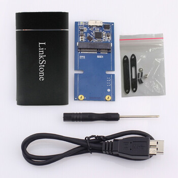 连拓 mSATA转USB3.0移动硬盘盒 SSD固态硬盘盒子 笔记本电脑mini迷你外置盒全铝外壳 E510新