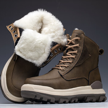 皮毛一体羊毛靴防寒靴大头鞋东北雪地靴男鞋保暖加厚羊毛靴防水防滑