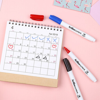 【开学必备】旗牌（Shachihata）Artline 办公会议迷你小巧便携防干燥易擦可擦白板笔 黑色 1.5mm EPF-507-K