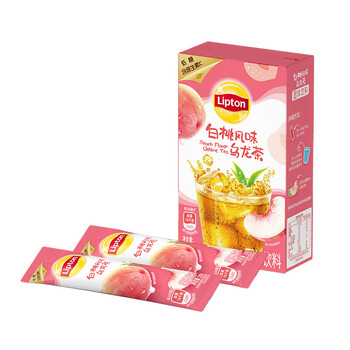 立顿冷泡冰饮果汁粉 白桃风味乌龙速溶茶粉固体饮料  10条装100g
