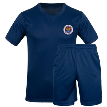 戎役 专职消防体能服 夏季消防圆领作训衫火焰蓝体能服训练服速干t恤