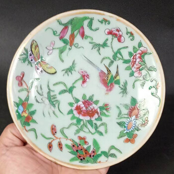 中国清時代粉彩文具 中国古玩 唐物 大清雍正年製 款 豆彩 十錦 鉢 時代物