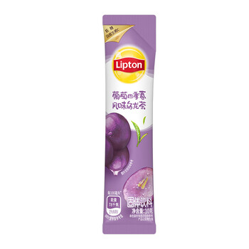 立顿冷泡冰饮果汁粉 葡萄风味四季春茶固体饮料 10条装100g