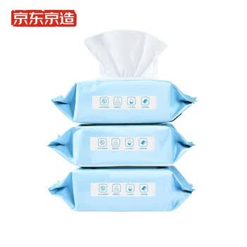 京东京造 私护卫生湿巾 抑菌80片*3包 湿纸巾 卫生抑菌免洗湿巾纸