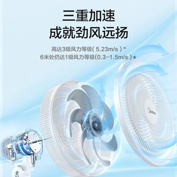 美的（Midea） 电风扇 家用风扇落地扇立式轻音节能电扇台扇迷你扇台立两用小风扇 白色7叶12吋台立两用SAF30AC