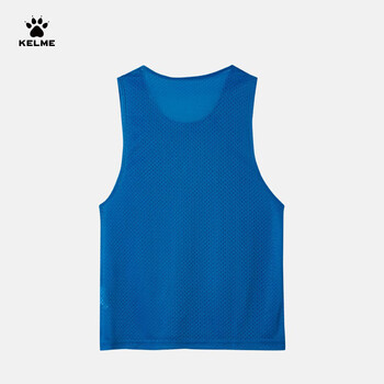 卡尔美（KELME）儿童足球训练背心对抗服篮球网眼薄背心定制分队 彩蓝白140	