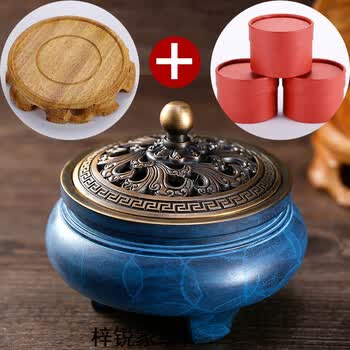 【京东优选】香炉家用室内檀香纯铜塔香陶瓷小净化空气熏香沉香盘香