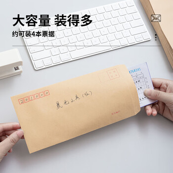 晨光(M&G)文具5号DL牛皮纸信封 220*110mm办公财务发票袋 邮局标准信封袋工资袋 20个装AGWN8530