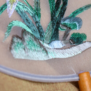 一海堂 文化 苏绣扇 文房复古摆件 非遗苏绣双面刺绣中国风团扇创意传统摆件赠女士礼物 苏绣扇圆形款-君子兰